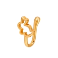 Adjustable golden U-shaped non-piercing nose clip with cute cutout rabbit design - Gold Rabbit