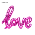 Pink foil love script balloon for Valentine's Day party decor, size 108x64cm - Large Connected LOVE Rose Red