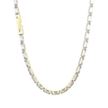 Gold plated titanium steel tennis necklace with rectangular white cubic zirconia crystals - Gold Base Clear Baguette Zircon (KN234335-KFC)