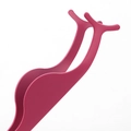 Professional rose pink eyelash applicator tool made of stainless steel for easy makeup - Pink Tweezers