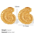 Ohrstecker aus 18K vergoldetem Edelstahl in einem nautischen Schnecken-Design - Gold (EH671)