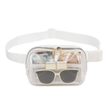 Transparent nylon fanny pack for sports with adjustable strap and interior storage - White