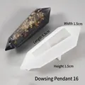 Détail du moule en silicone pour pendentif hexagonal avec dimensions et résine - Pendule No. 16