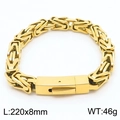 Bracciale bizantino dorato da 8mm in acciaio al titanio, dimensioni 220mm x 8mm - Oro