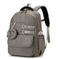 Leichter taupegrauer Rucksack mit hohem Fassungsvermögen und passendem kleinem Rundbeutel - 49*35*23cm / Dunkles Khaki