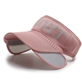 Breathable pink sun visor with extendable side panels and white Sport embroidery - Pink