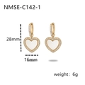 French vintage heart earrings in gold plated stainless steel with sparkling cubic zirconia - Gold/White