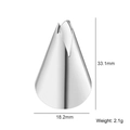 Small stainless steel piping nozzle with V-shaped tip for cake decorating and frosting - Design No.15