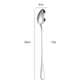 20cm silver long handle stainless steel coffee spoon with 3cm round head specifications - Silver (Pointed)