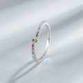 Elegante anello in argento sterling S925 con zirconi colorati e design incrociato - Taglia US 6 / Oro Bianco