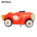 Detail of red racing car foil balloon measuring 90x55cm with yellow lightning bolt design - Lightning Vintage Car Style