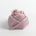 Artistic rose-shaped scented candle in dusty pink with realistic hand-carved petals - Violet - Geometric Rose