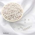 Barocke 6x6mm cremeweiße ABS-Perlen für DIY-Schmuckherstellung und kreatives Handwerk - Stil 33 Kleine Facettierte Kugel 6x6mm Weiß 40 Stk./Packung