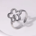 Silber Hohl Fünfblättrige Blume Stil (JR320)