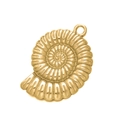 Golden sea snail shell pendant in stainless steel with a round hanging ring for DIY jewelry - 506# Conch Pendant Only / 22*31mm (2 Pieces/Pack) / Gold
