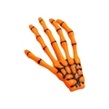 Harajuku gothic orange skeleton hand hair clip with black spider web pattern - Orange