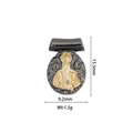 Religious 18k gold plated Virgin Mary pendant in black and gold finish with dimensions - DZ1160-Black Base Gold Madonna