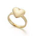 Minimalist gold-plated heart ring made of polished stainless steel for women - US 6 / Gold Color (KR92349-Z)
