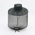 Digital camouflage sun hat with protective mesh netting and adjustable drawstrings - M (56-58cm) / Dark Green Camouflage