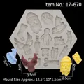 Molde navideño de silicona gris con renos y Papá Noel para decoración de tartas de fondant - 2# Colección de Elementos de Navidad / Gris