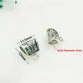 Vintage silver alloy 3-way bead connector with floral engraving for DIY bracelets - Carved Jewelry Finding (25#)