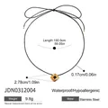 Collier avec pendentif en acier inoxydable étanche avec cordon noir de 150cm bijoux - Style de Cœur Classique (JDN0312004)