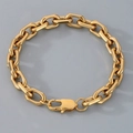 Polished gold stainless steel cross chain bracelet with secure lobster clasp closure - Six-sided Cut Dragon Buckle Clasp (7.5mm) / 20cm / Gold