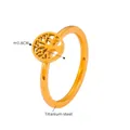 Elegant 18K gold plated titanium steel ring featuring a cutout tree of life design - US 6 / Gold Tree Of Life Style (A821)