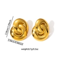 Elegant 18K gold-plated titanium steel earrings with double hoop geometric design - E0718 (Gold/Nested Double Hoop)