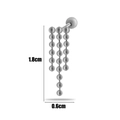 Silver bead fringe stud earring featuring three tiered dangling chains in a minimalist style - Silver Three-strand Bead Tassel Style (11# Silver)