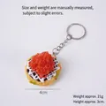 Portachiavi realistico a forma di crostata al caviale, diametro 4 cm con anello - Portachiavi Tortino di Gamberetti con Peperoncino a Rondelle