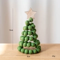 Minimalist green wooden bead Christmas tree desk ornament with a star topper - Green Bead Tree