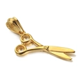 Colgante de tijeras de peluquero en acero inoxidable dorado con acabado metálico pulido - Tijeras Doradas (KP83332-BDJX)