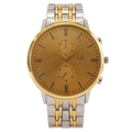 Fashionable Orlando quartz watch for men featuring a gold-silver metal band and gold dial - Rose Gold Dial Two Tone Strap