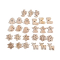 Ensemble de décorations de Noël créatives en bois avec formes d'arbres et de rennes - Style C / Pack de 27 pièces