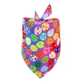 Easter dog bandana featuring colorful egg patterns on a vibrant purple gradient background - M / Purple Blue Base Colorful Eggs