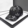 Berretto da baseball in pizzo nero con motivo floreale e farfalla di strass - Stile pizzo semplice / Nero
