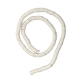 Macro view of white Heishi clay beads in a spiral arrangement for DIY jewelry projects - White
