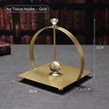 Luxury gold arched napkin holder with crystal ball handle and square metal base - Arched Style / Gold