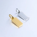 Polished gold and silver stainless steel rectangular pendant tags for jewelry making - Rectangle / Steel
