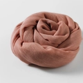 Elegant solid pink cotton linen scarf neatly coiled on a clean white background - Pink