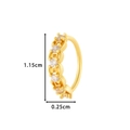 Anello al naso dorato con farfalla, fiore e croce in zircone, misure 1,15 x 0,25 cm - Stile 1-Cerchio con Zirconia (HSPJ0164) / Oro