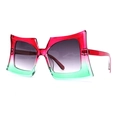 Occhiali da sole quadrati oversize alla moda con lenti e montatura sfumate rosse e verdi - Montatura Viola Verde Lenti Grigie