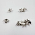 Silver star shaped magnetic clasp with double rings for DIY jewelry making and bracelets - White K/Silver