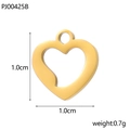 Détails du pendentif cœur en plaqué or 14K avec dimensions de 1,0 cm et son poids - Style Pendentif Coeur Creux Minimaliste (PJ00425B)
