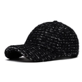 Winter faux lamb wool baseball cap featuring a black and white tweed texture finish - Dark Gray
