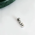 Minimalist DIY number 3 pendant in polished silver steel on grey background - Number Pendant (3) / Silver