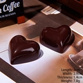 Dark brown heart-shaped chocolate resin charm with mirror finish, 3cm x 2.9cm - Heart - Dark Coffee