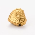 Golden heart charm bead with embossed sun eye texture for DIY jewelry making - 3# Ray Heart / Gold