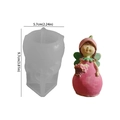 Cute garden fairy silicone mold with pink tulip hat and flower basket figurine - Elf Carrying Flower Basket
